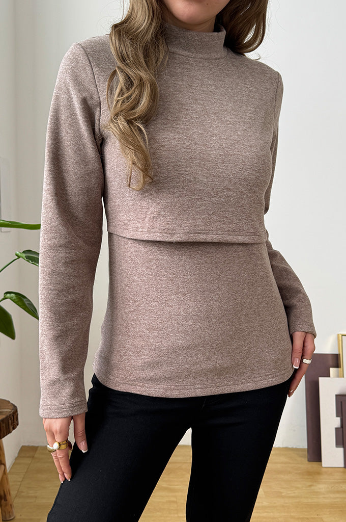 Bearsland Long-sleeved High-neck Nursing Top