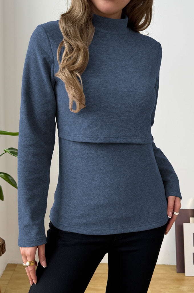 Bearsland Long-sleeved High-neck Nursing Top