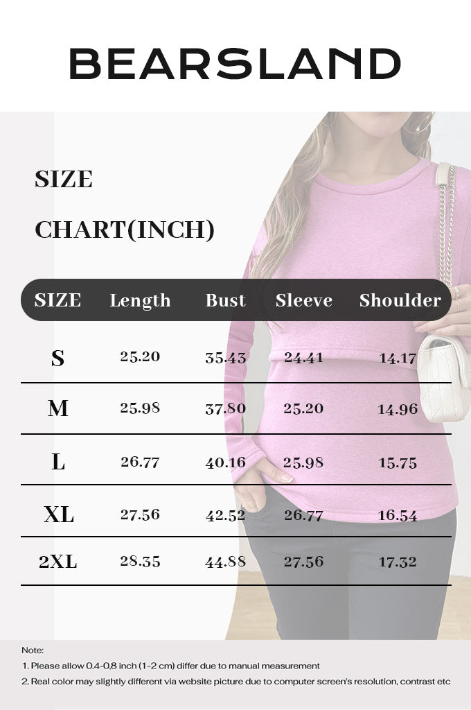 Bearsland Fleece-Lined Long-Sleeved Nursing Top