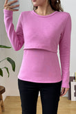 Bearsland Fleece-Lined Long-Sleeved Nursing Top