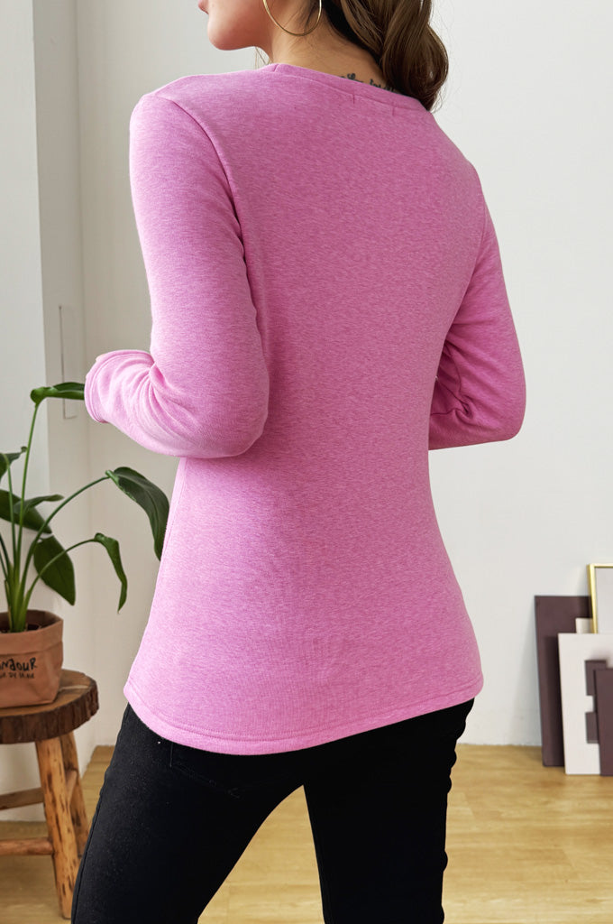 Bearsland Fleece-Lined Long-Sleeved Nursing Top