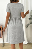 Bearsland Women's Short-Sleeve Round-Neck Maternity Dress