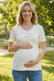 Bearsland Women's V-Neck Lace Maternity Top