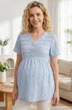 Bearsland Women's V-Neck Lace Maternity Top