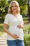 Bearsland Women's V-Neck Lace Maternity Top