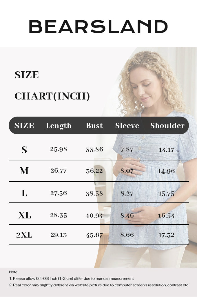 Bearsland Women's V-Neck Lace Maternity Top