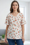 Bearsland Women's V-Neck Floral Print Maternity Top