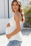 Bearsland Lace-Trimmed Maternity Top with Straps and Buttons