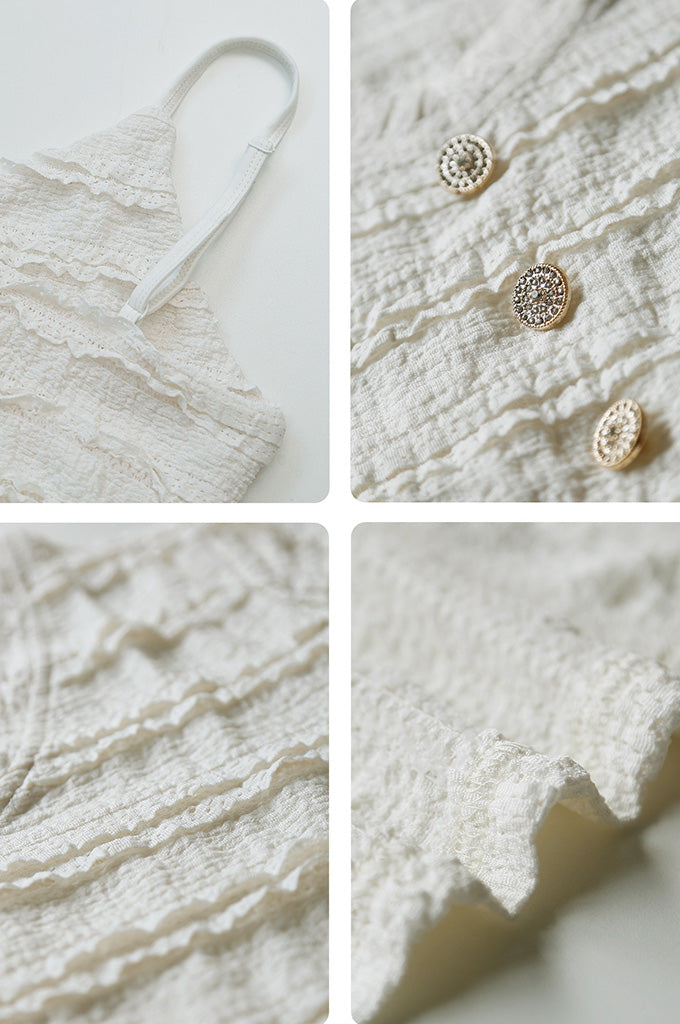 Bearsland Lace-Trimmed Maternity Top with Straps and Buttons