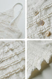 Bearsland Lace-Trimmed Maternity Top with Straps and Buttons