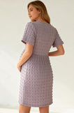Bearsland Short-sleeved V-neck button-up maternity dress