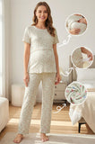 Bearsland Women's Short-Sleeve Nursing Pajama Set