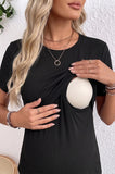 Bearsland Women's Ribbed Solid-Color Nursing Top