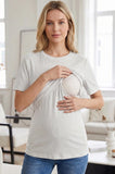 Bearsland Women's Ribbed Solid-Color Nursing Top