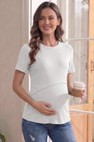 Bearsland Women's Ribbed Solid-Color Nursing Top