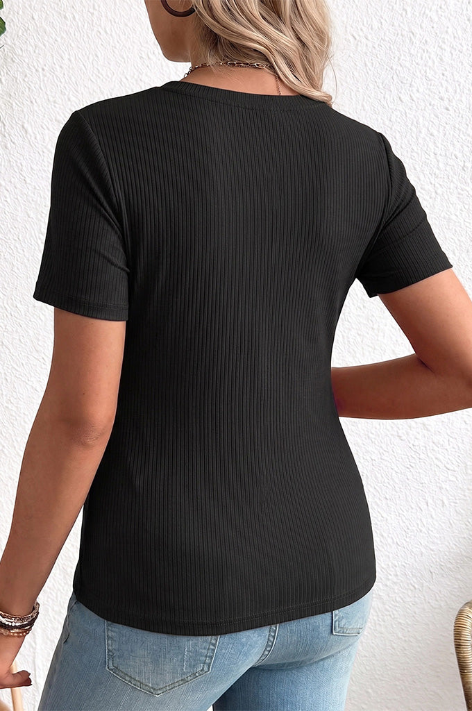 Bearsland Women's Ribbed Solid-Color Nursing Top