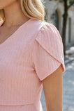 Bearsland Women's V-Neck Nursing Top with Ruffled Short Sleeves