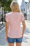 Bearsland Women's V-Neck Nursing Top with Ruffled Short Sleeves