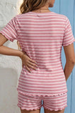 Bearsland Women's Short-Sleeve Maternity Set with Shorts  Adjustable Waistband