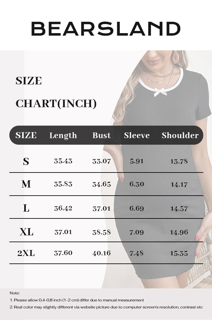 Bearsland Women's Striped Round-Neck Maternity Dress with Bow