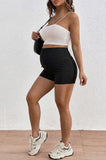 Bearsland Women's Striped Maternity Shorts with a Small Bow