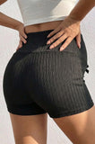 Bearsland Women's Striped Maternity Shorts with a Small Bow