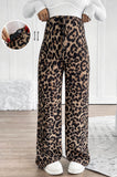 Bearsland Women's Leopard-Print Maternity Pants with Adjustable Waistband