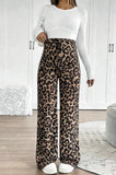 Bearsland Women's Leopard-Print Maternity Pants with Adjustable Waistband