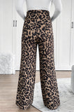 Bearsland Women's Leopard-Print Maternity Pants with Adjustable Waistband