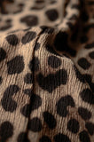 Bearsland Women's Leopard-Print Maternity Pants with Adjustable Waistband
