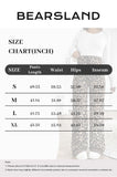Bearsland Women's Leopard-Print Maternity Pants with Adjustable Waistband