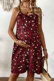Bearsland Women's Strapless Leopard-Print Maternity Dress