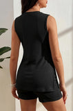 Bearsland Sleeveless Ribbed Maternity Shorts Set