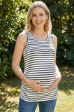 Bearsland Women's Summer Sleeveless Maternity Tank Top with Side Pleats