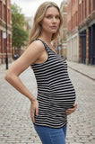 Bearsland Women's Summer Sleeveless Maternity Tank Top with Side Pleats
