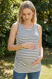 Bearsland Women's Summer Sleeveless Maternity Tank Top with Side Pleats