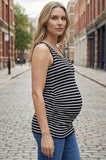 Bearsland Women's Summer Sleeveless Maternity Tank Top with Side Pleats