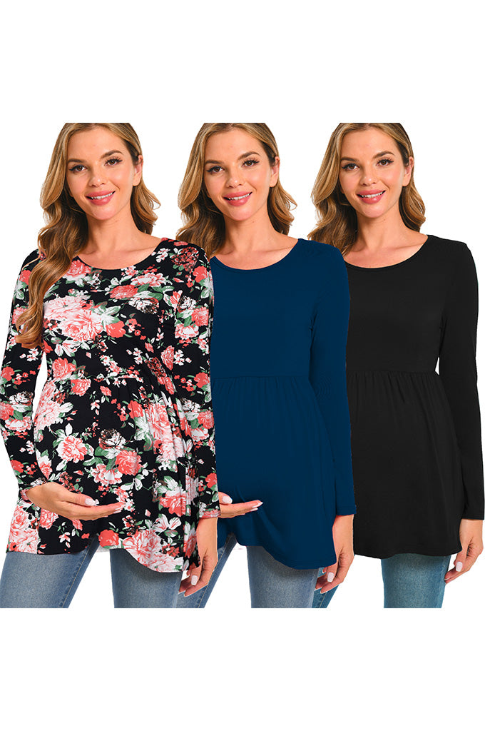 Beaisland Women's Long Sleeve Maternity Shirts Basic Casual Pregnancy Top