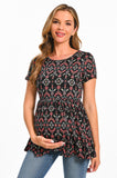Bearsland Scoop Neck Short Sleeve  Maternity Tops
